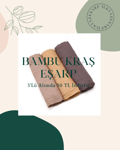 Bambu Kraş Eşarp 3 adet 570 TL Yerine 540 TL